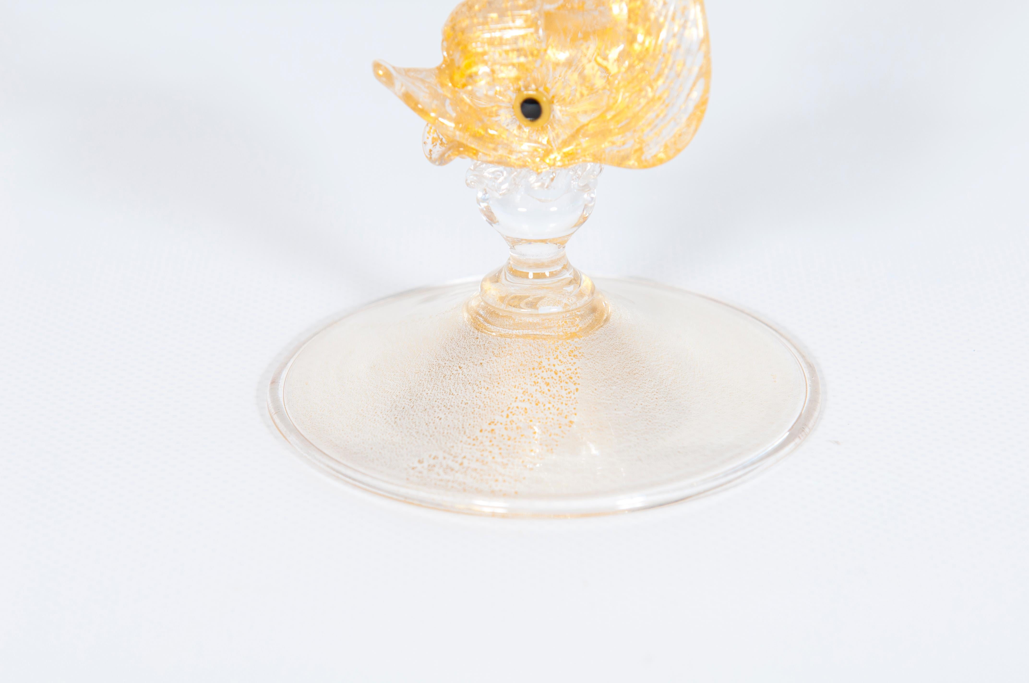 Filigrana Becher mit reinem Gold Aventurin Delphin Stiel Mitte 20. im Angebot 1