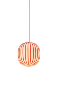 Filigrana Light S2 Cylinder Ø220 Red Canes Pendant Light By Established & Sons