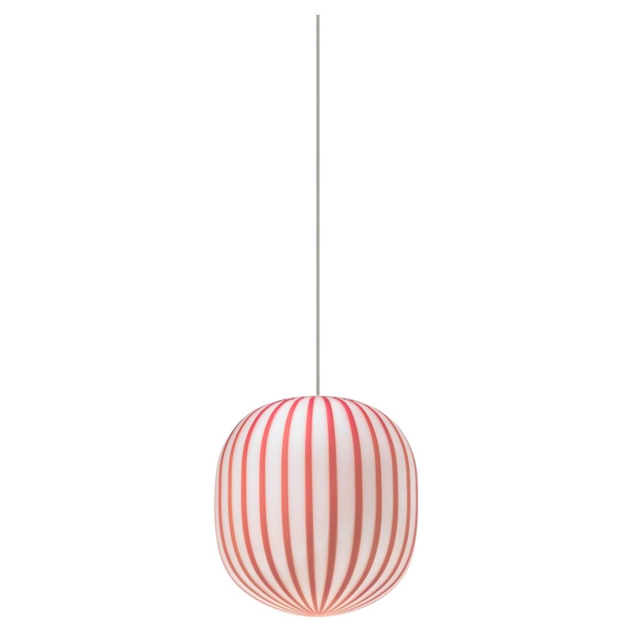 Filigrana Light S2 Cylinder Ø220 Red Canes Pendant Light By Established & Sons