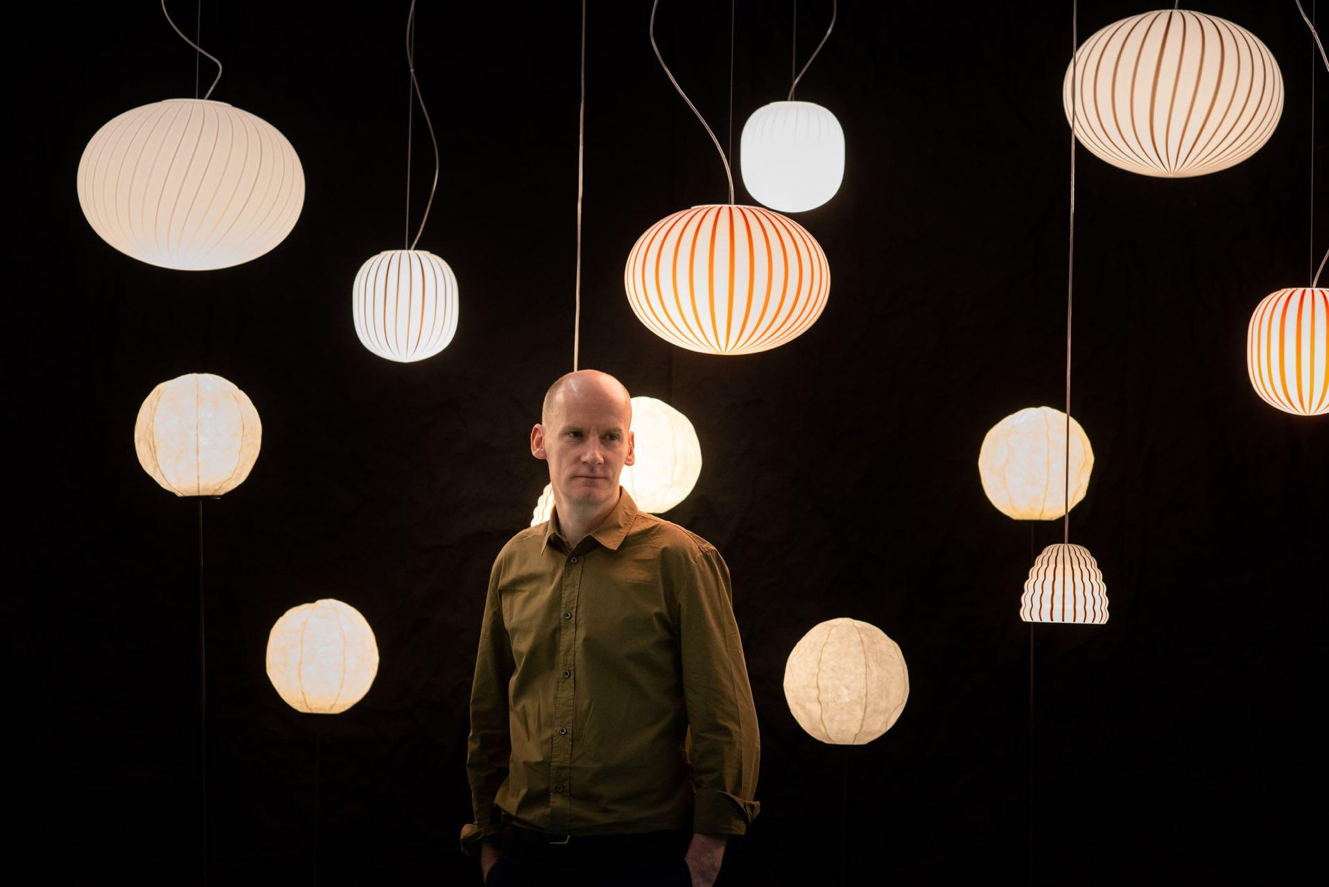 Acciaio Filigrana Light S4 Ellipse Ø450 Black Canes Pendant Light by Established & Sons in vendita