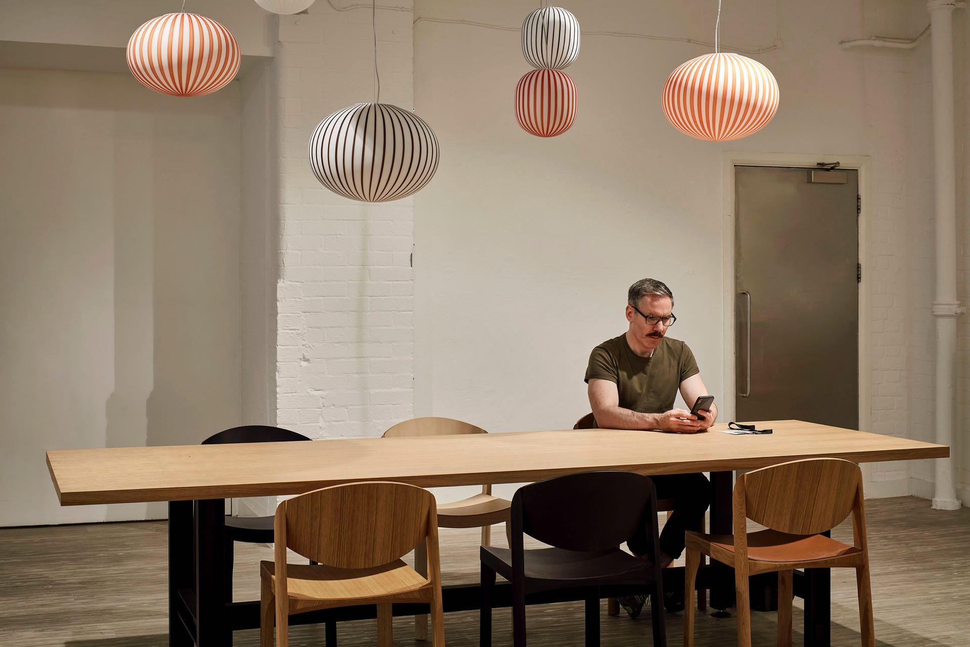Filigrana Light S4 Ellipse Ø450 Black Canes Pendant Light by Established & Sons in vendita 1