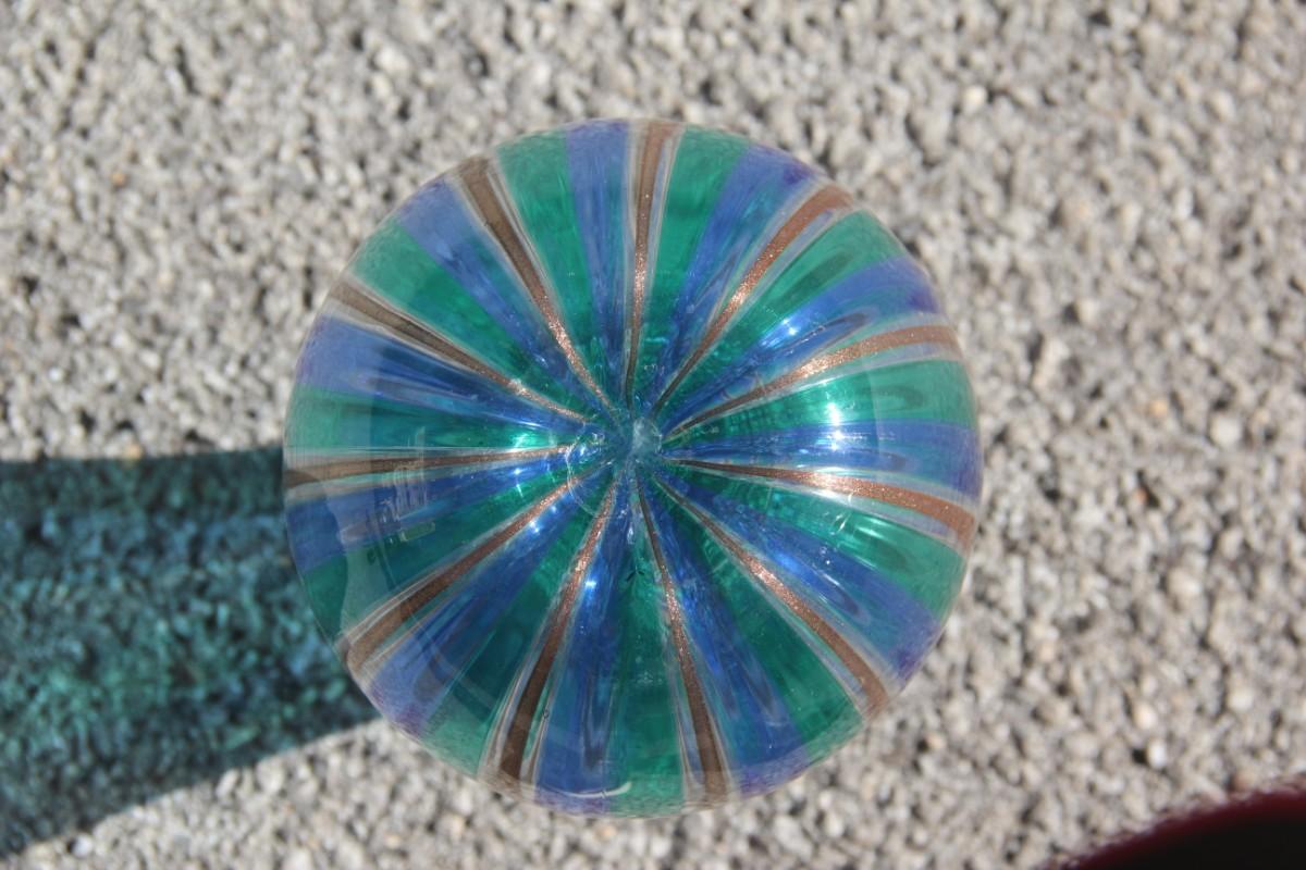 Filigrana Vase Murano Art Glass Multi-Color Venini Style 1960s Italian Design For Sale 1