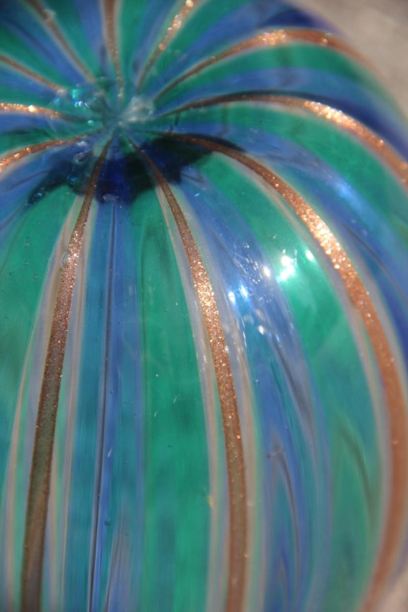 Filigrana Vase Murano Art Glass Multi-Color Venini Style 1960s Italian Design For Sale 2
