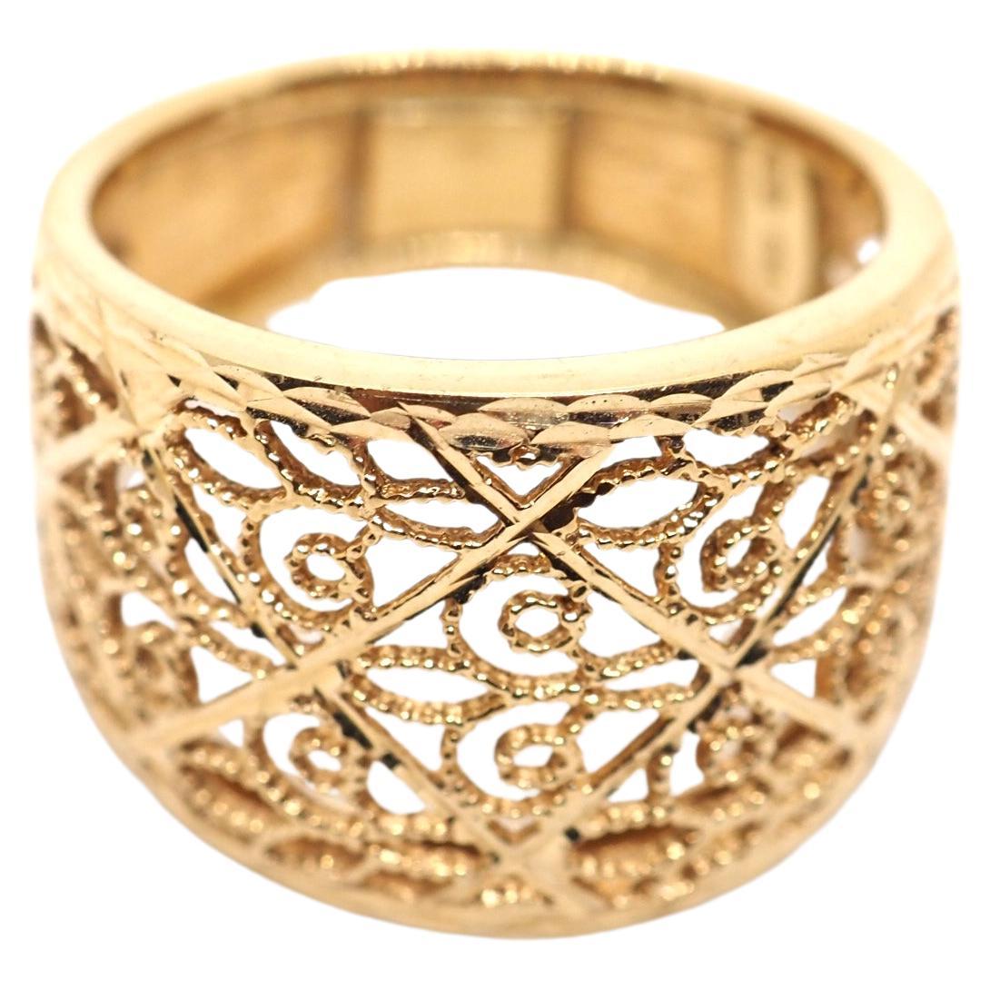 Filigree Ring 18 Karat Yellow Gold For Sale at 1stDibs
