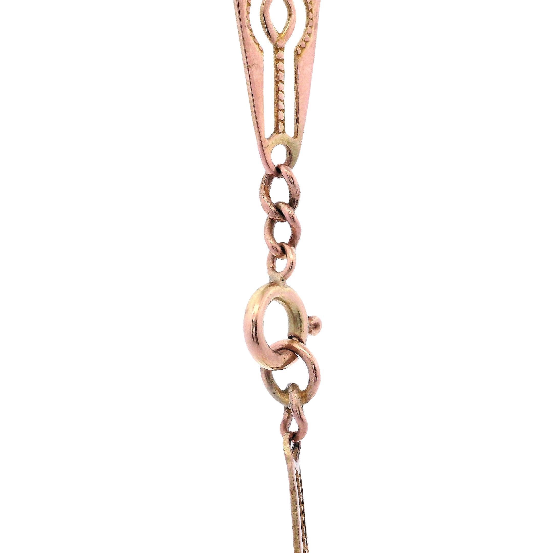 Filigree 18kt Rose Gold Chain Necklace Circa 1900 For Sale 2