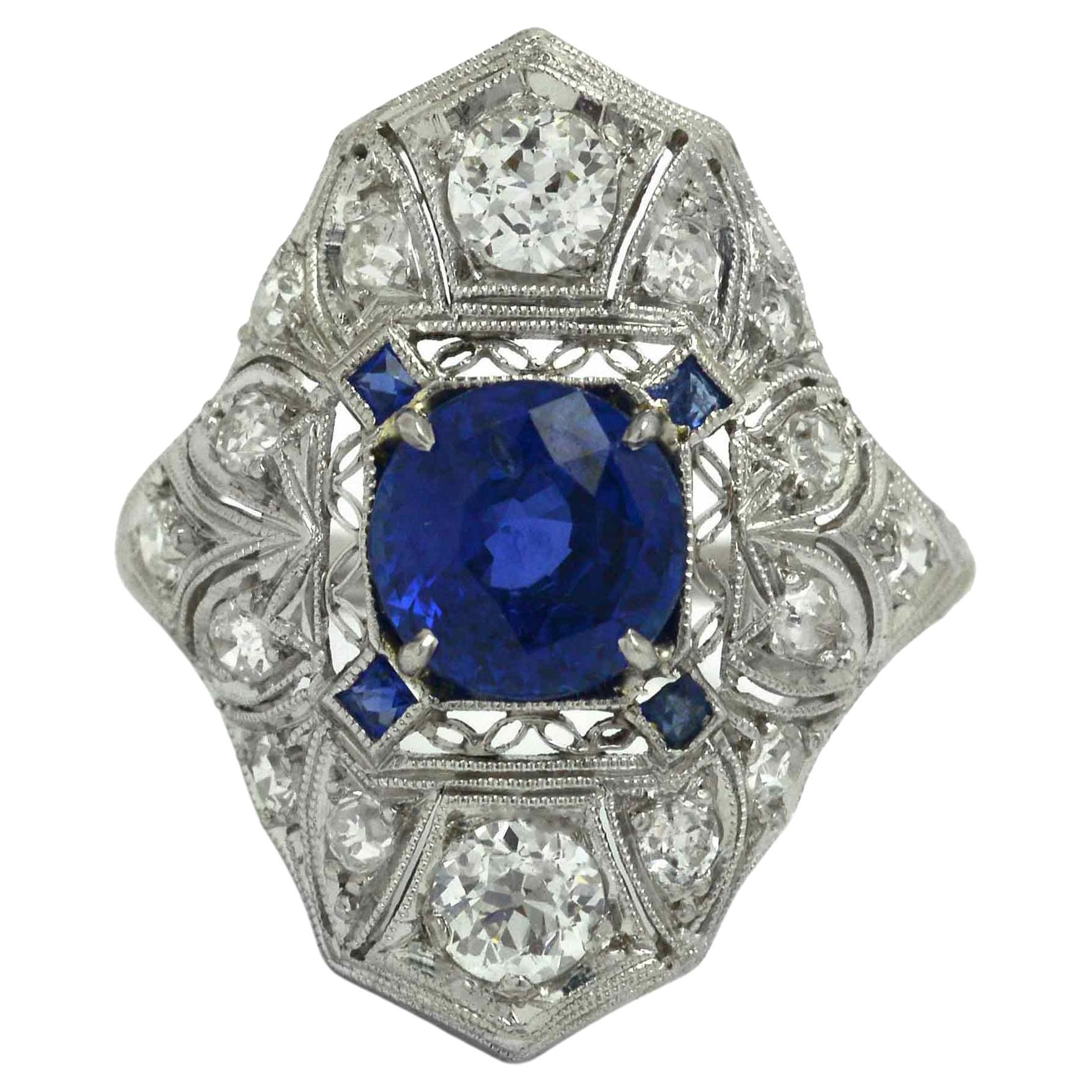 Belle Epoque Filigree Sapphire Ring 