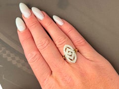 Filigree Art Deco Diamond Ring 14K Gold
