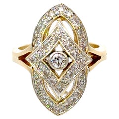 Filigree Art Deco Diamond Ring 14K Gold