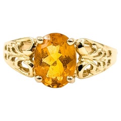 Bague citrine filigrane en 10k