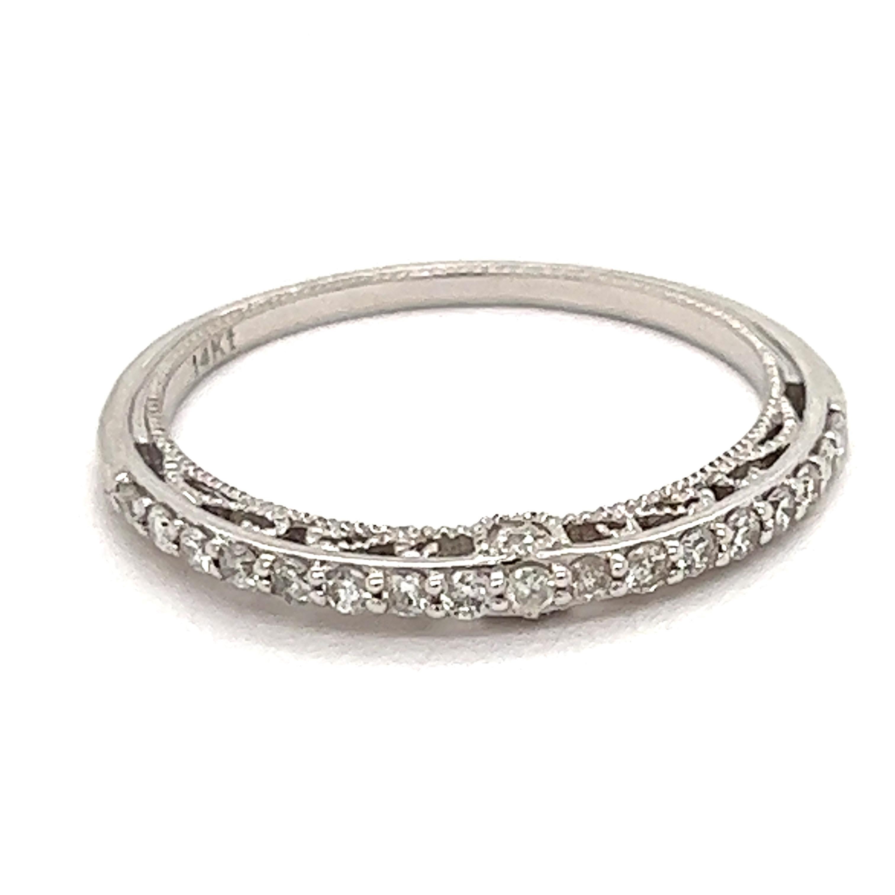 Modern Filigree Diamond Ring For Sale