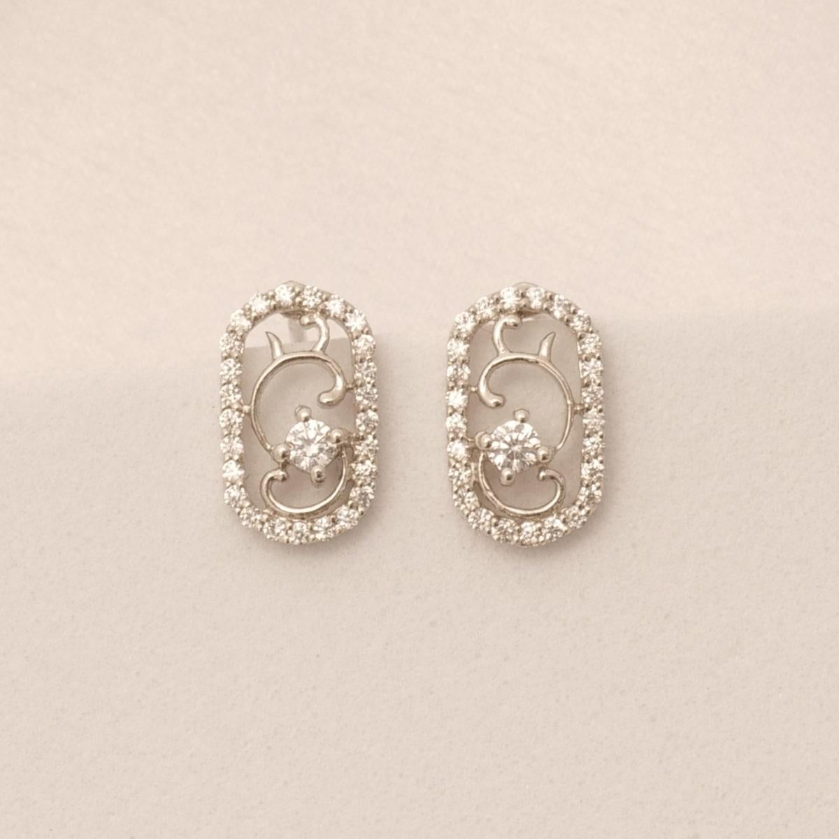 Filigrane Diamant-Ohrstecker aus 14k massivem Gold (zertifiziert) im Angebot 2
