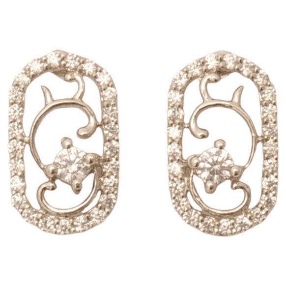 Filigrane Diamant-Ohrstecker aus 14k massivem Gold (zertifiziert)