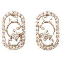 Filigrane Diamant-Ohrstecker aus 14k massivem Gold (zertifiziert)