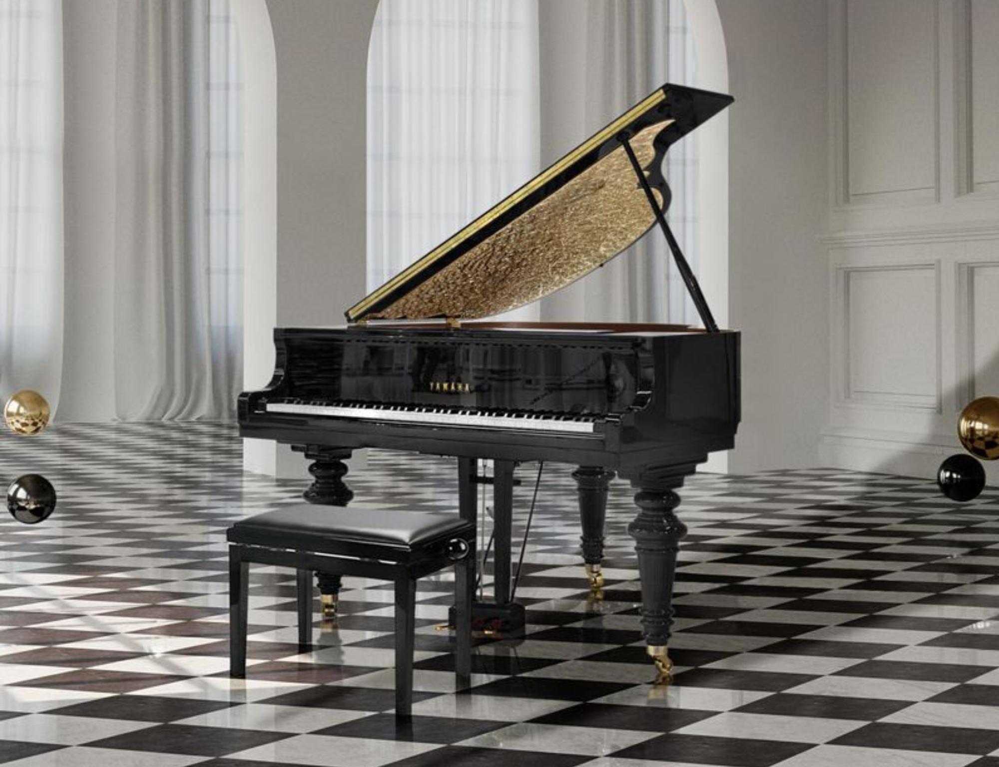Grand Piano numérique filigrane - Laiton et bois martelés faits à la main - Boca do Lobo en vente 1