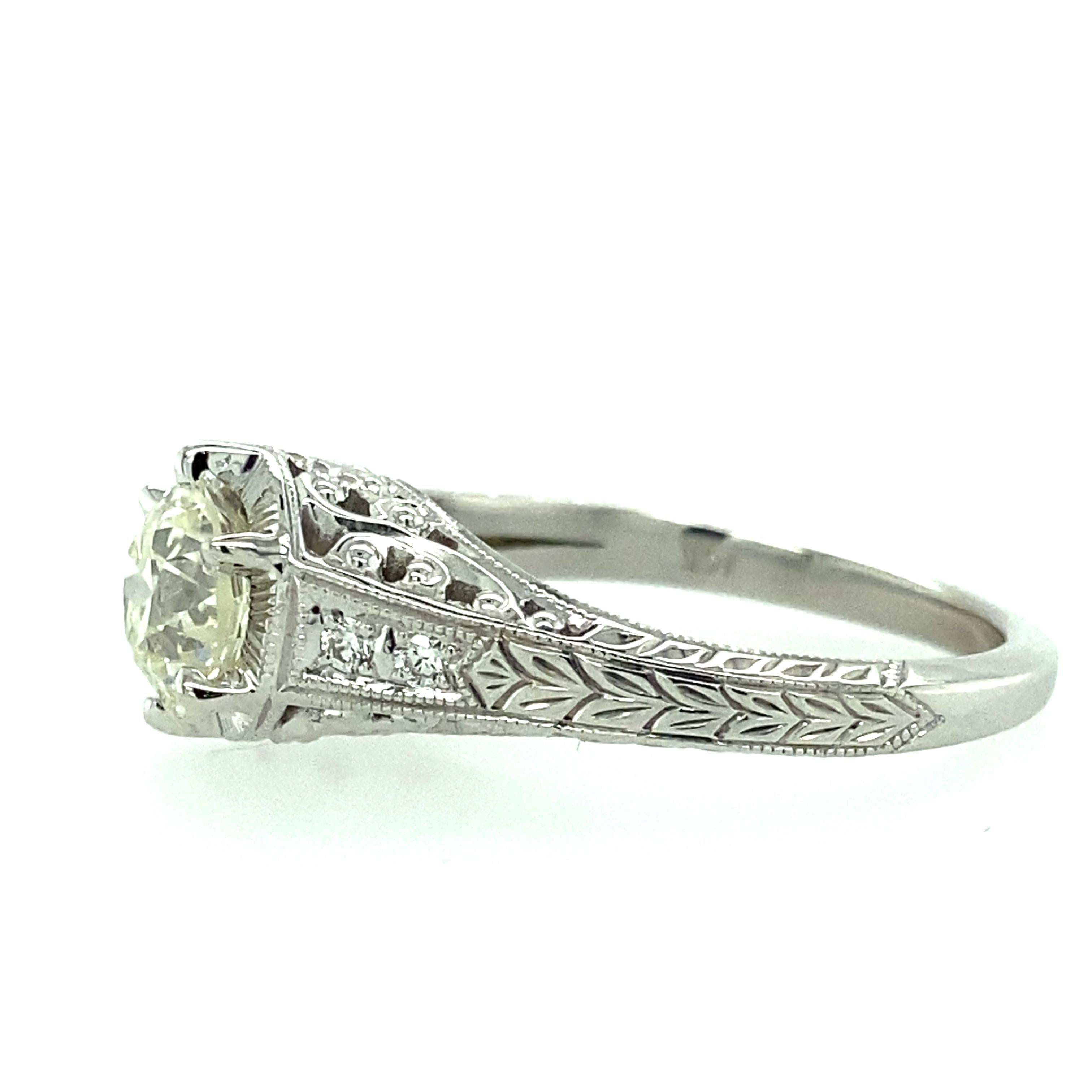 Contemporary Filigree Engagement Ring