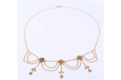 Filigree gold necklace, Netherlands, late 19th century.