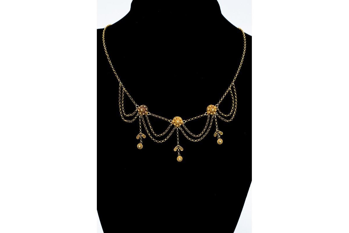 Filigree gold necklace, Netherlands, late 19th century. For Sale 2