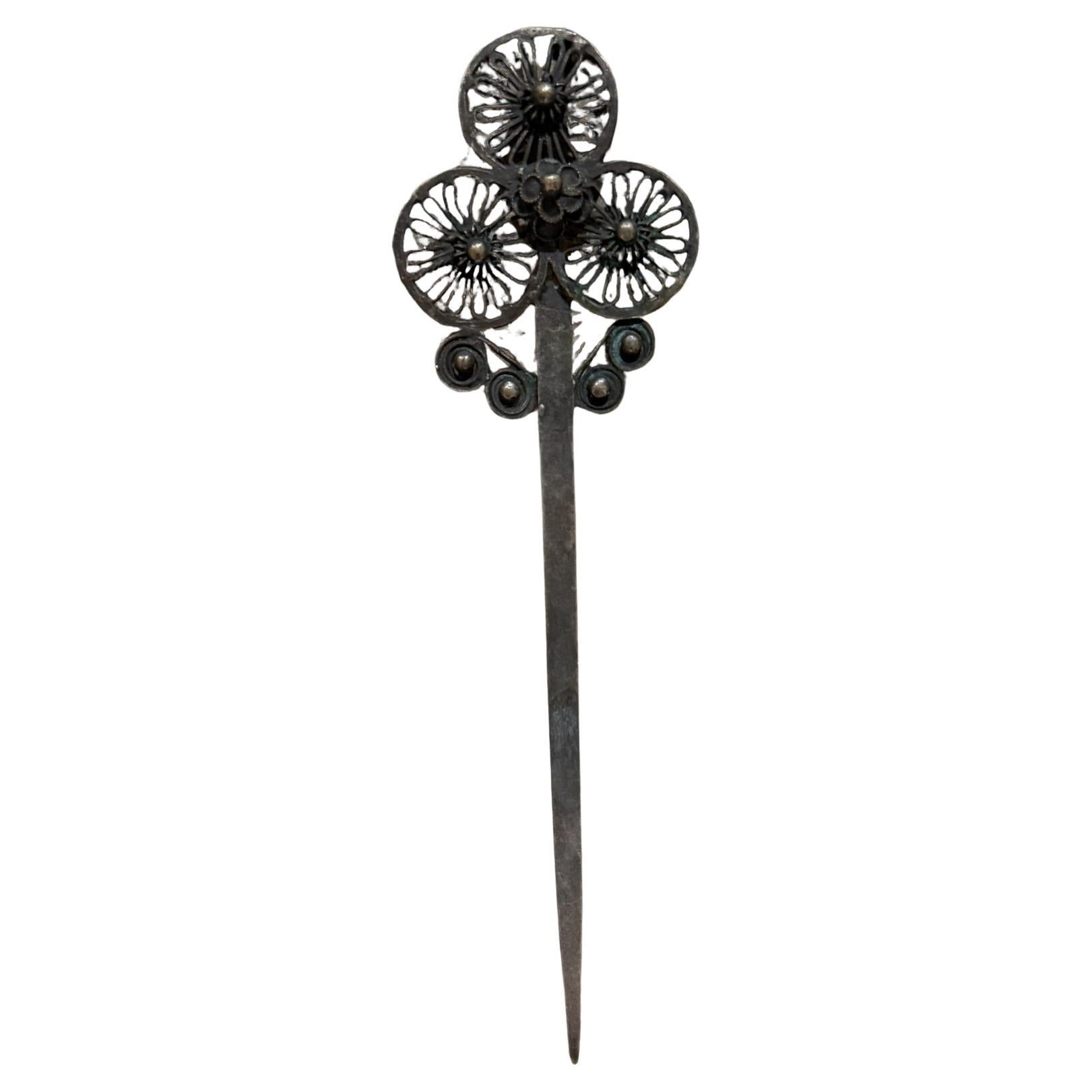 Filigree Hair Pin Bobby Pin Silver plated Letter Opener