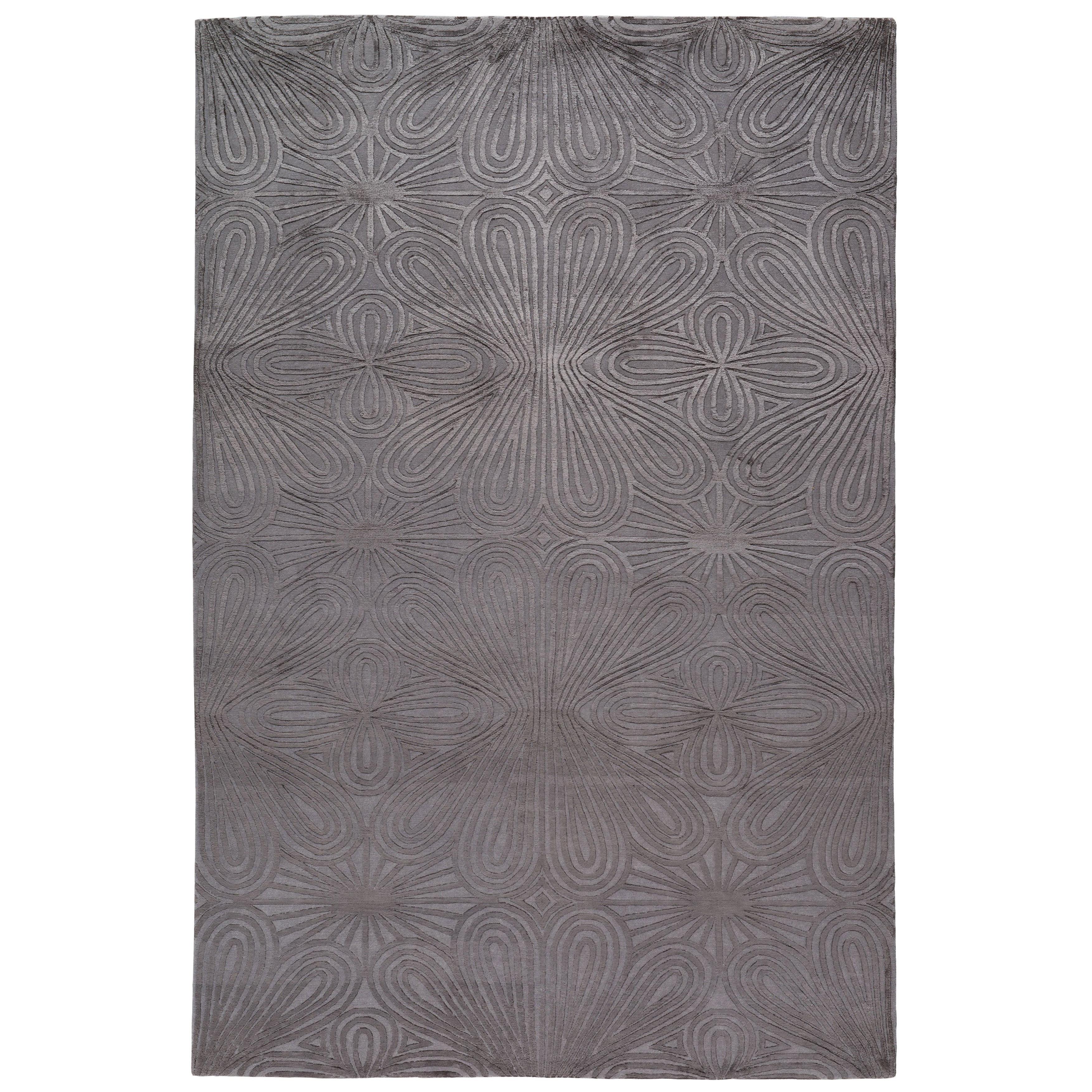 Filigree Hand-Knotted 10x8 Rug in Wool and Silk by Christopher Kane