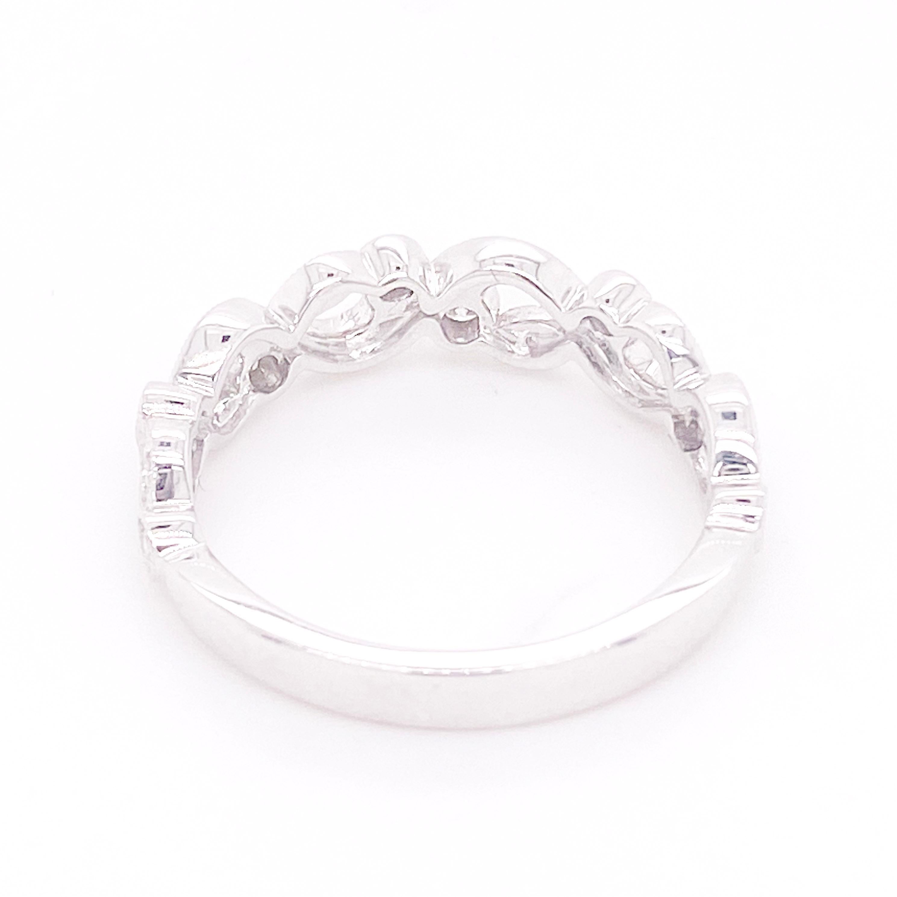 For Sale:  Filigree Iconic Band w Swirl Hand Engraved Detail White Gold Ring 3