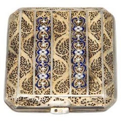 Filigree mesh gilded silver cigarette case