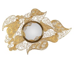 Filigree Mirror in Gold Plated Brass by Boca do Lobo