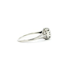 Anello di fidanzamento con diamante antico taglio europeo in filigrana in oro bianco 18 carati