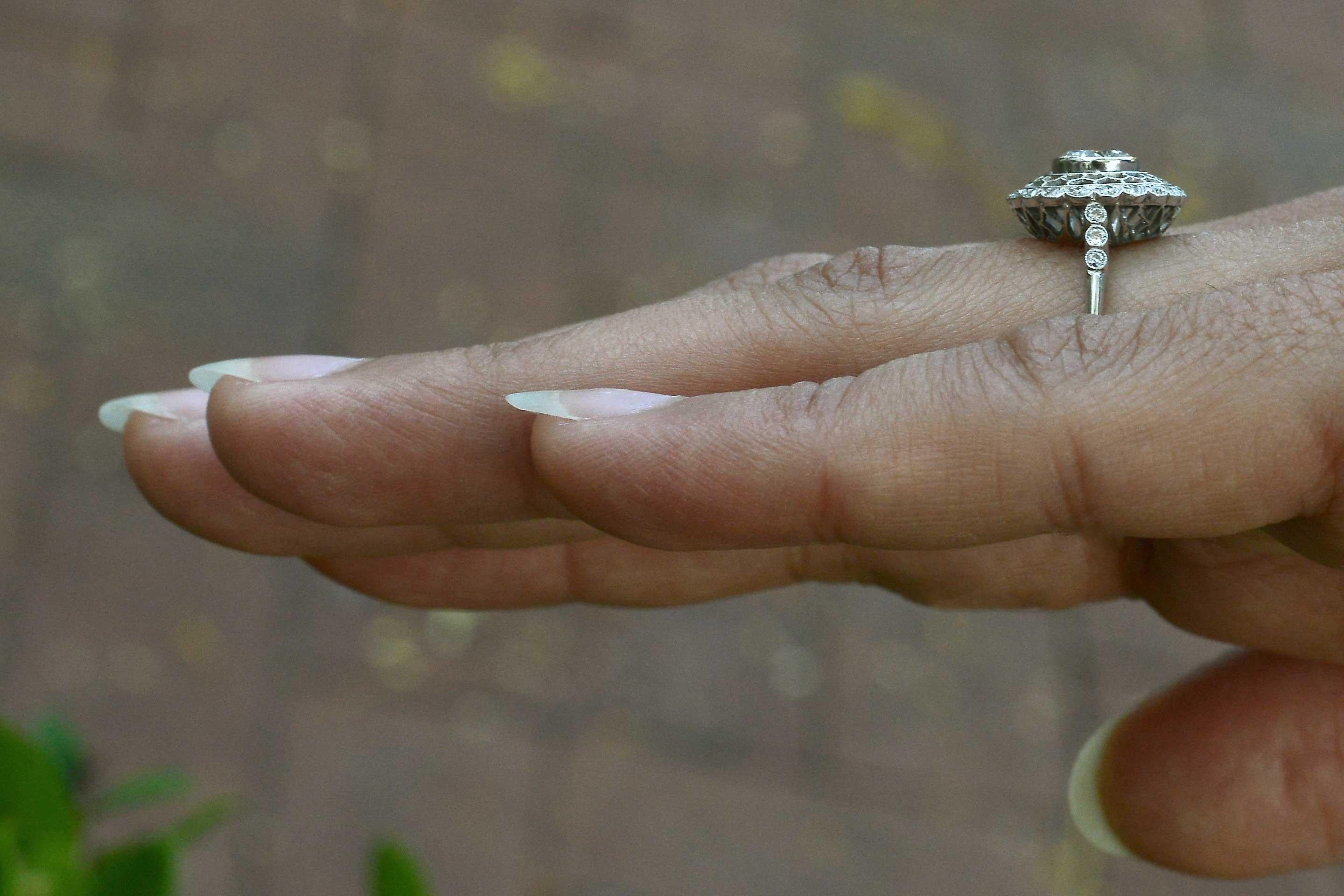 honeycomb engagement ring