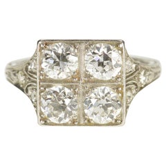 Filigree Platinum and Diamond Art Deco Engagement Ring Filigree Platinum and Diamond Art Deco Engagement Ring