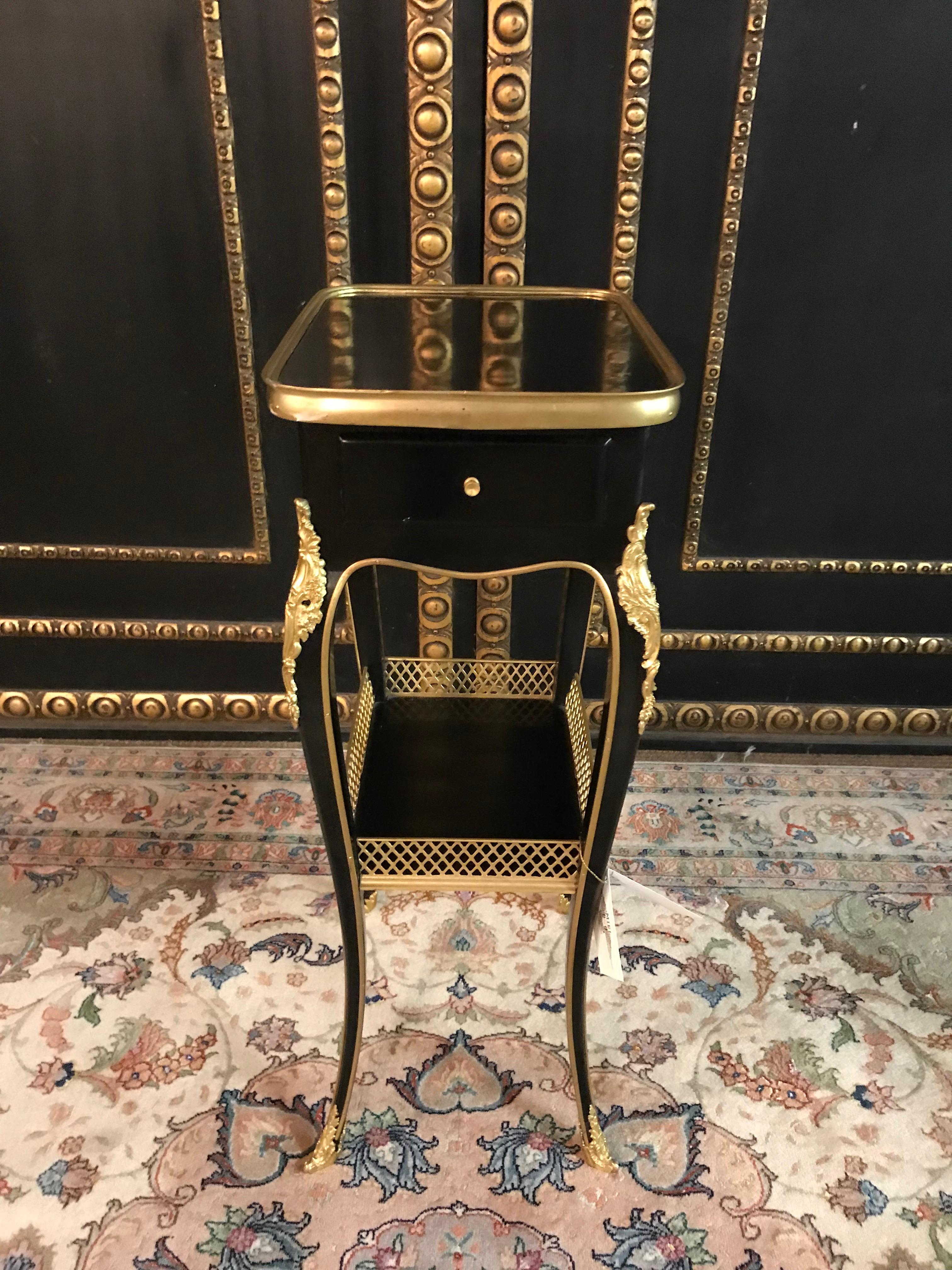 Polished Filigree Side Table in Louis Seize Style after Henry Dasson, Paris
