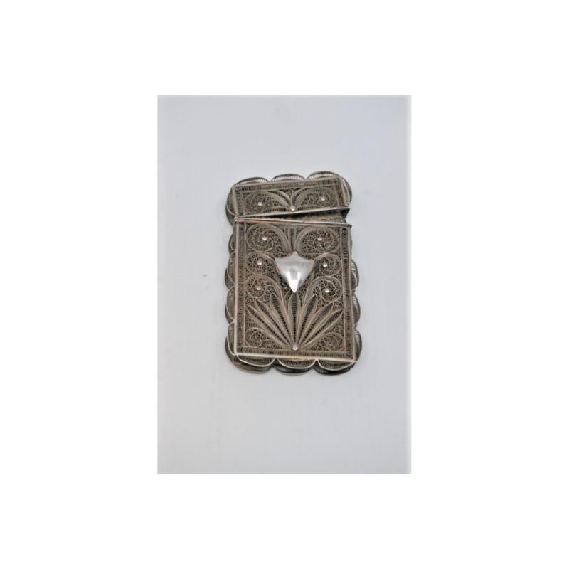 Argento Filigree silver cartoneira with removable lid in vendita