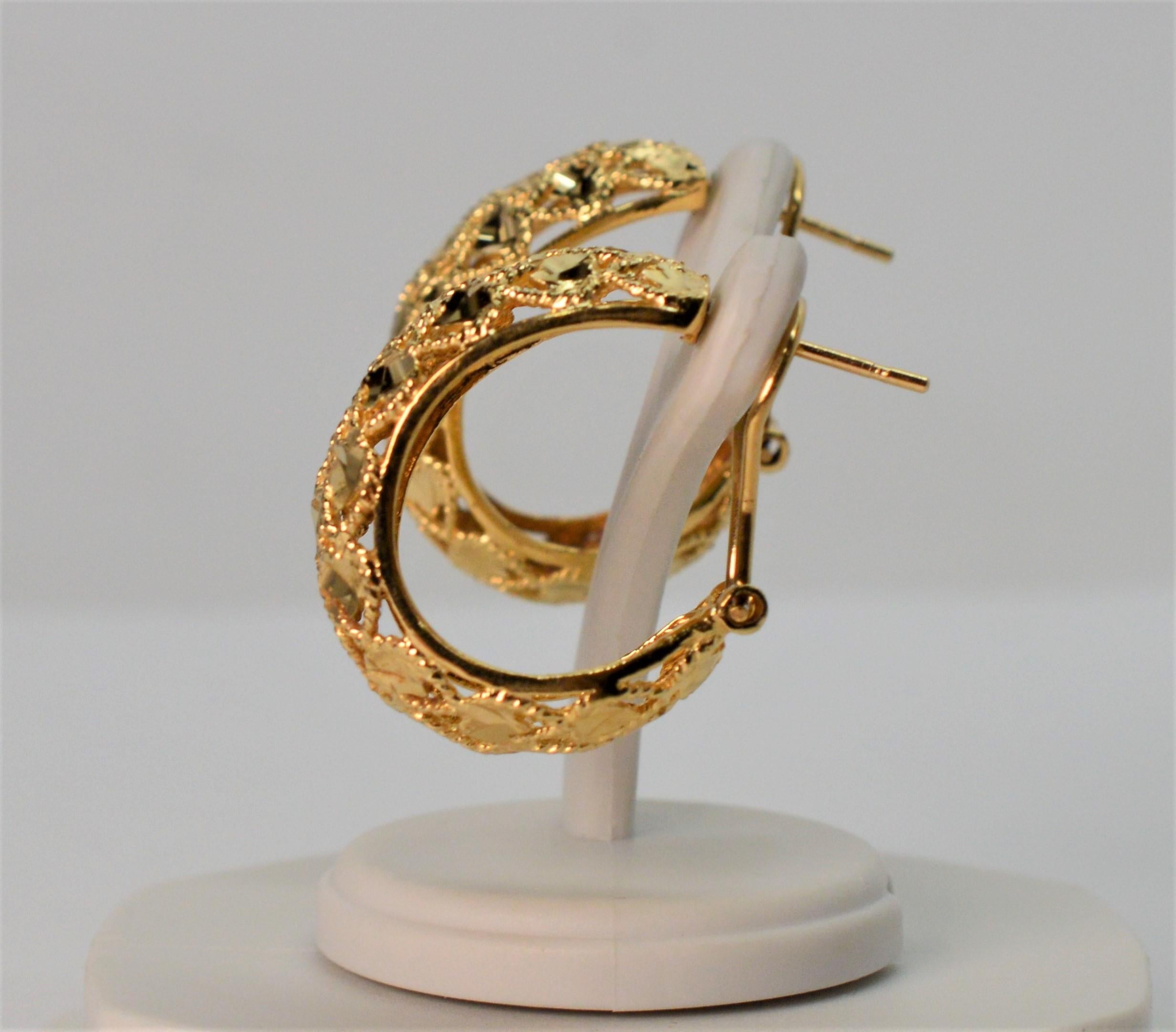 filigree gold hoop earrings