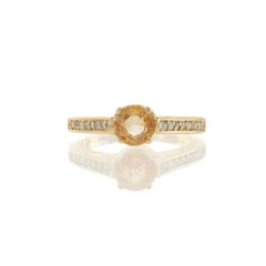 Filigree Yellow Sapphire and Diamond Ring in 14KT Yellow Gold