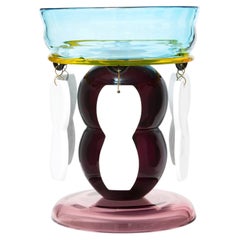 Vaso Fililla di Ettore Sottsass, vetro di Murano soffiato a mano, Memphis 1986, Italia