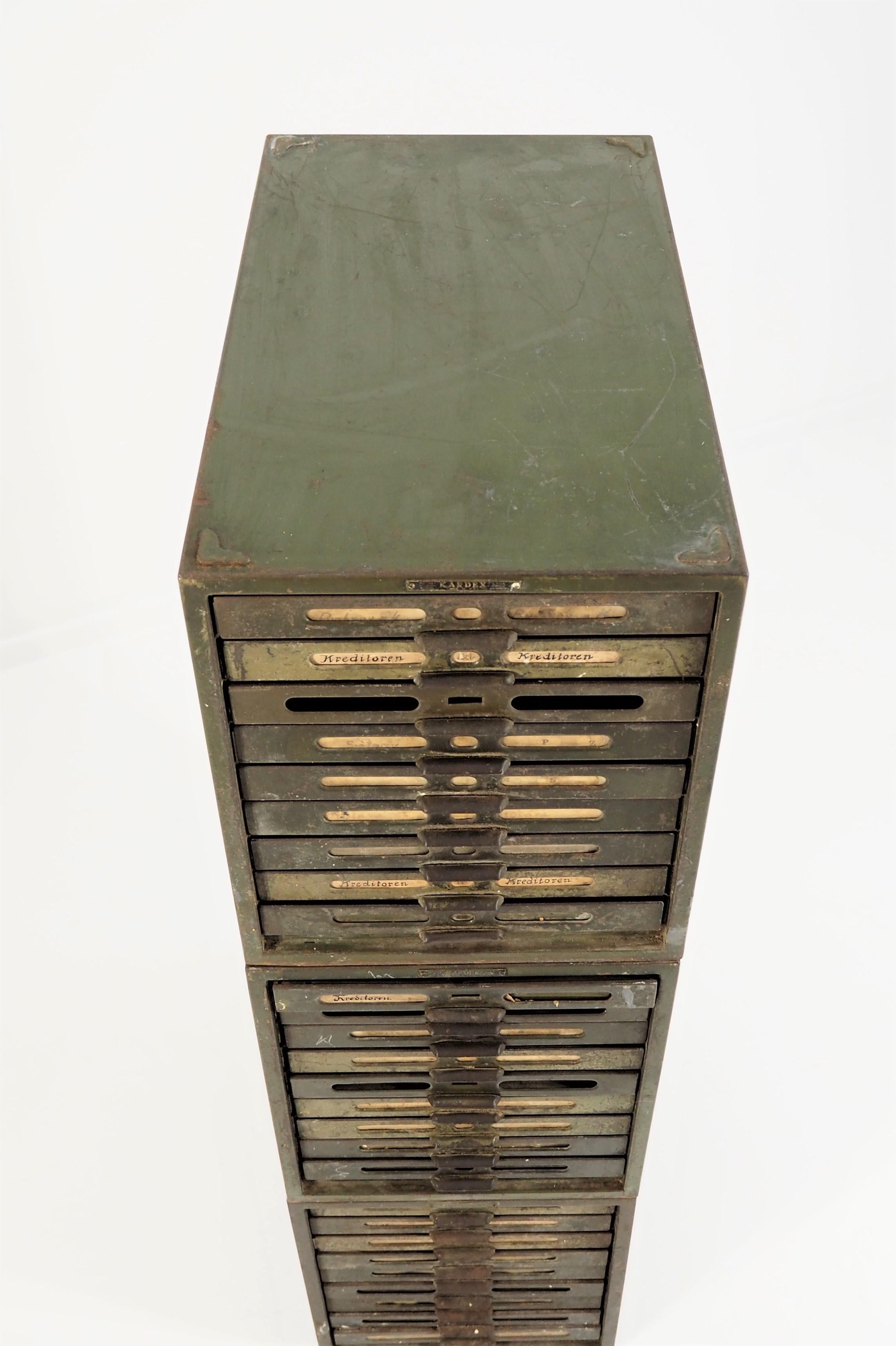Mid-20th Century Filing Cabinet from Kardex, 1960s, Set of 3