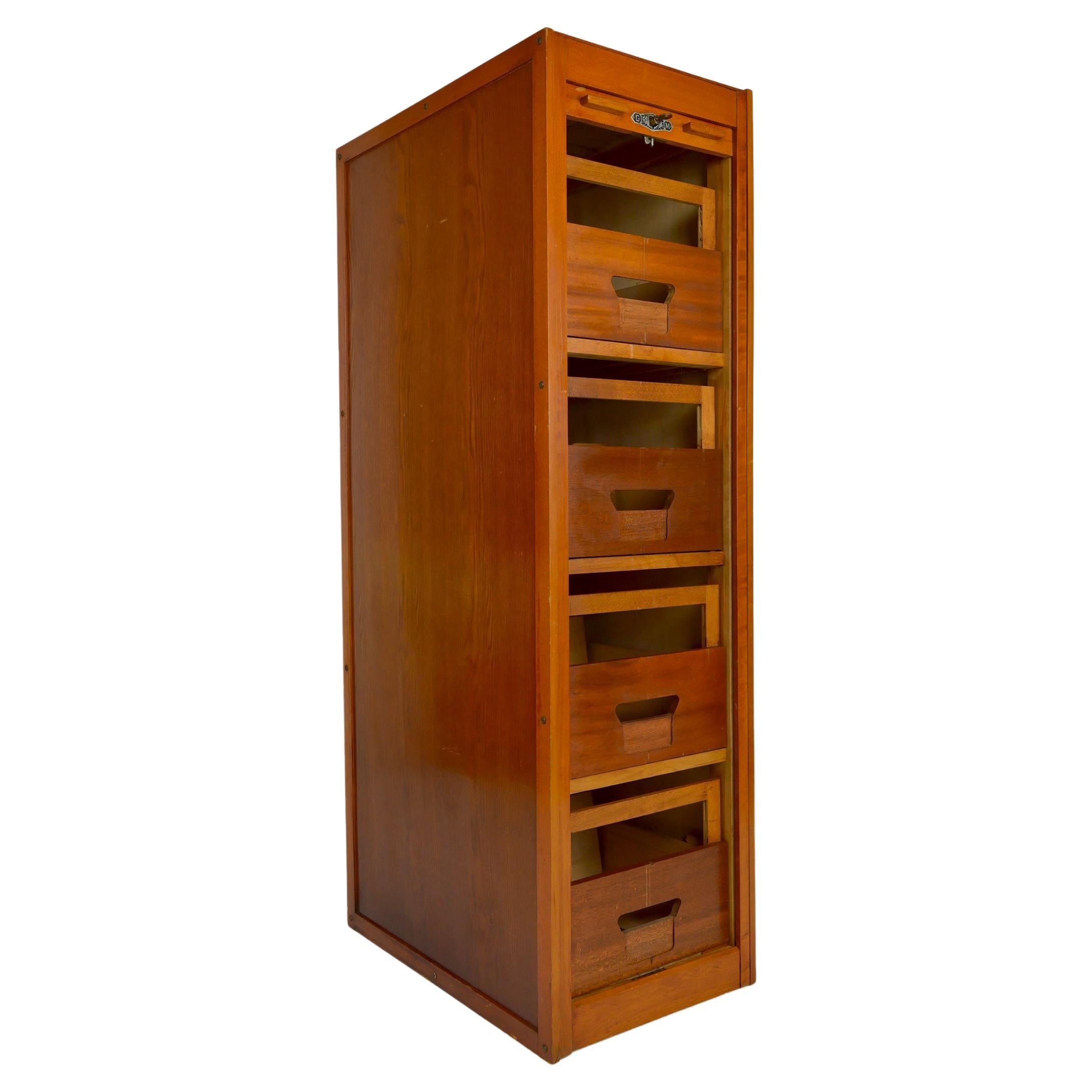 Filing Cabinet with Drawers by G. M. Radia, France, circa 1920 For Sale