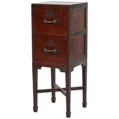 Antique Filing Cabinet with Two Drawers in Mahogany