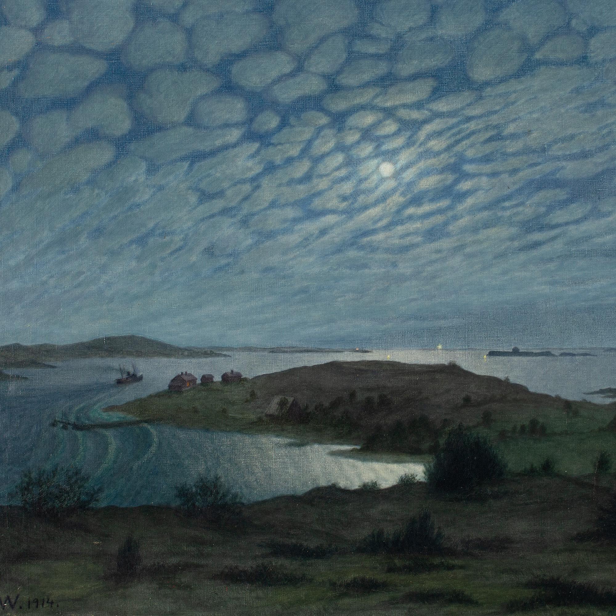 Filip Artur Wahlström, View Of Älvsborg Fortress, Oil Painting 4