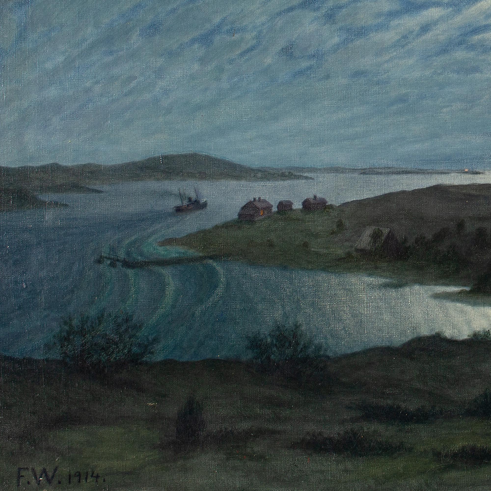 Filip Artur Wahlström, View Of Älvsborg Fortress, Oil Painting 7