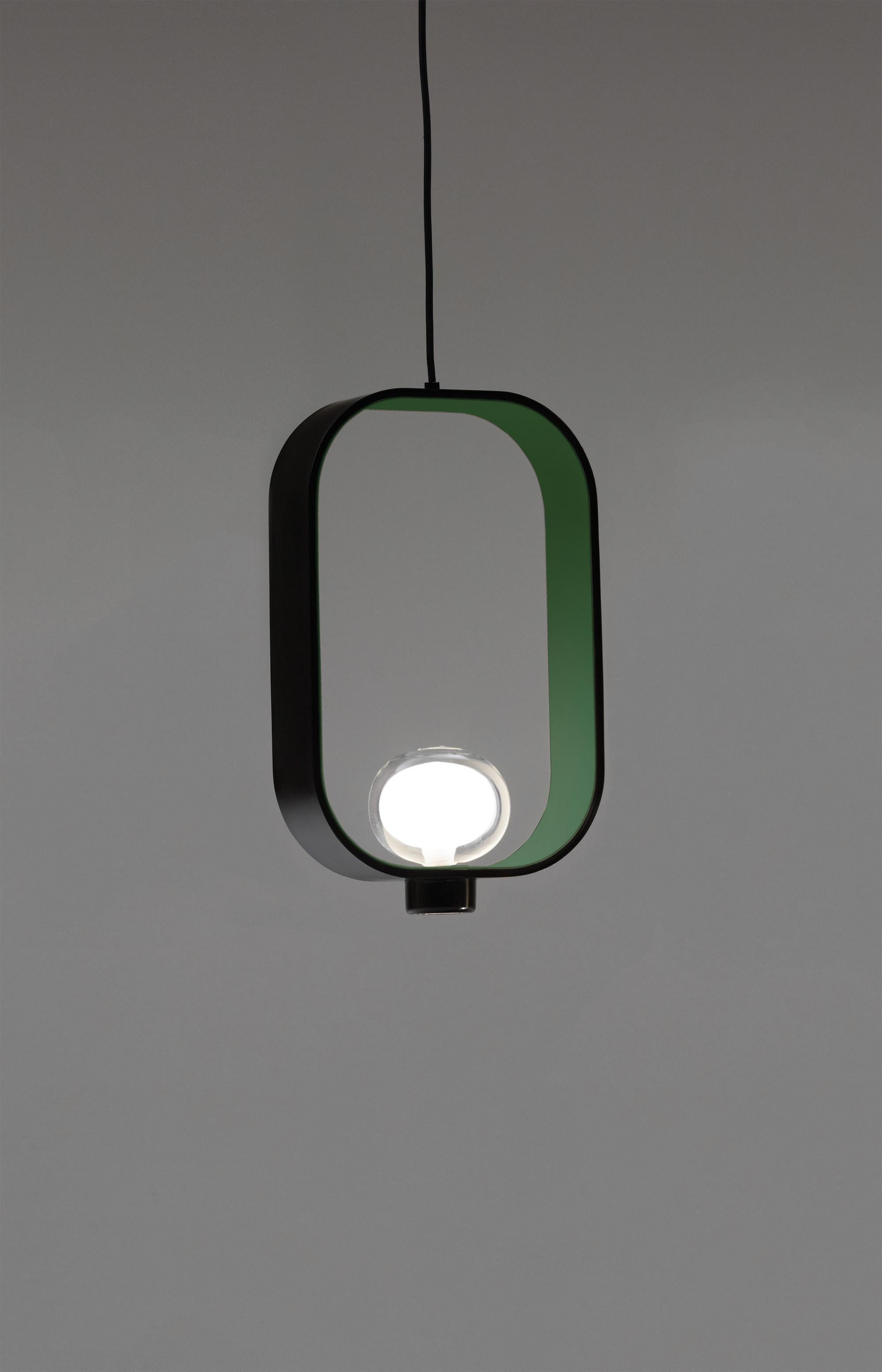 Modern 'FILIPA' Suspension Lamp in Lantern Style with Bi-Color Metal Structure For Sale
