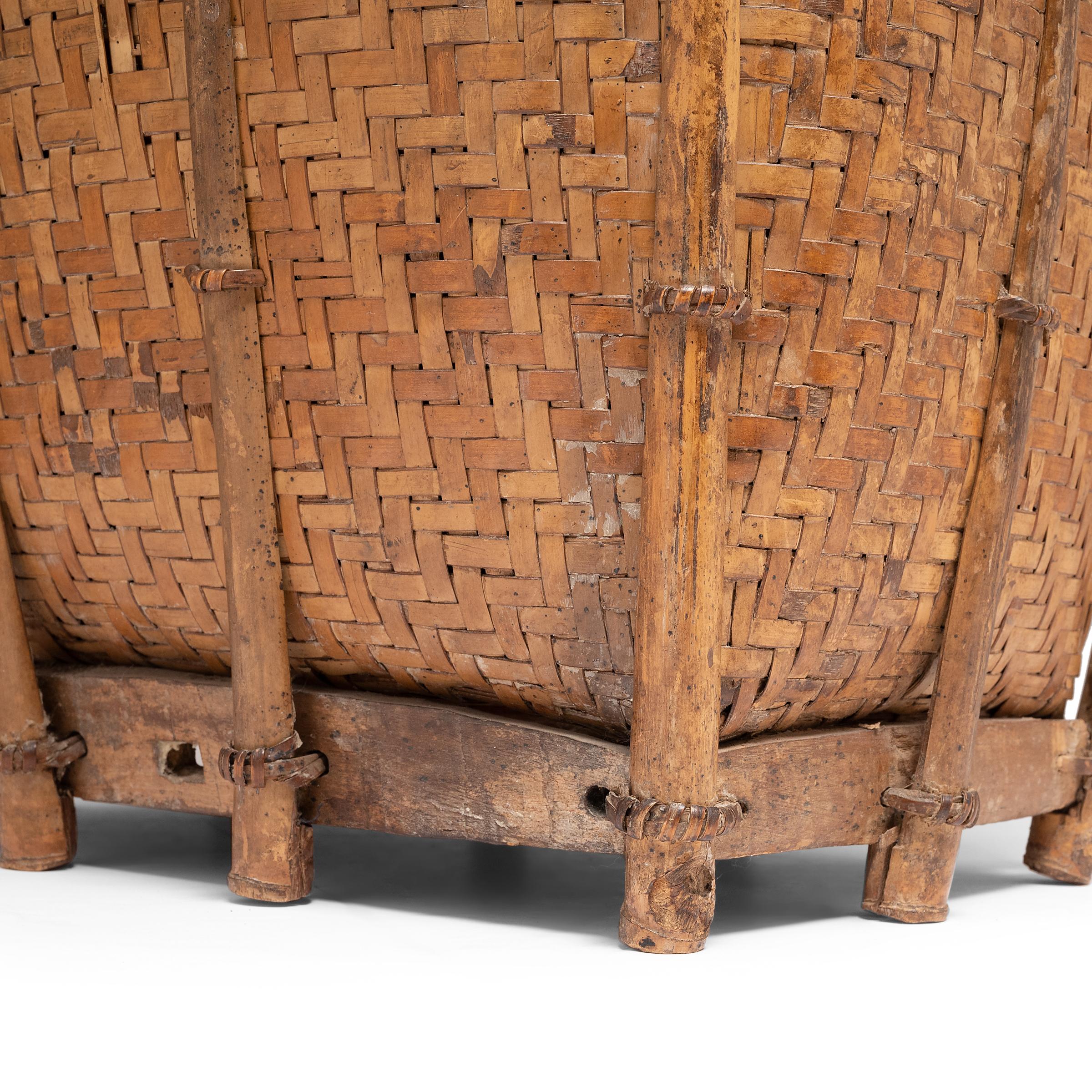 Philippine Filipino Woven Bamboo Pack Basket