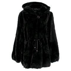 Filippidis Furs Black Mink Fur Hooded Jacket SIZE L