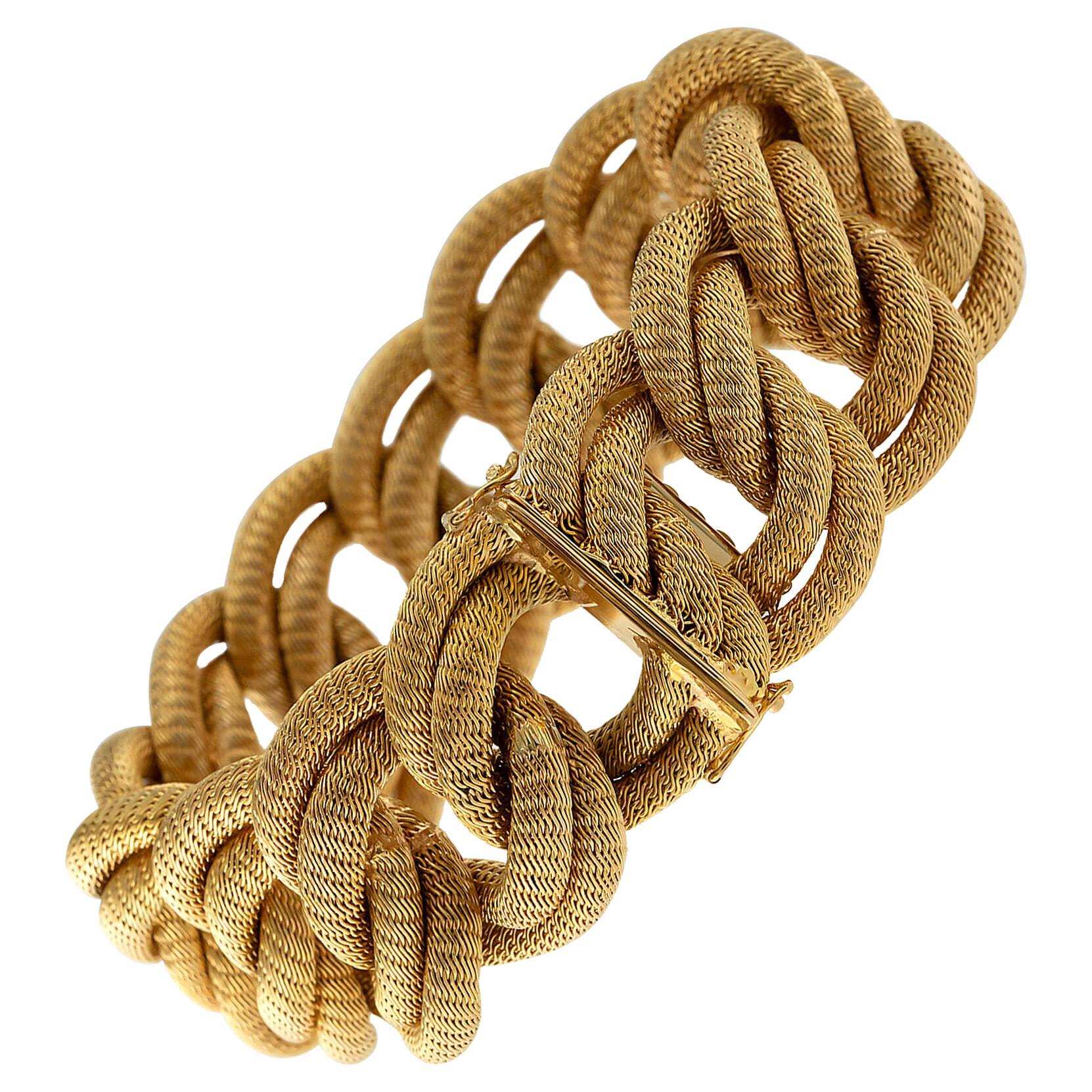 Filippini Fratelli 18K Gold Rope Bracelet, circa 1970s