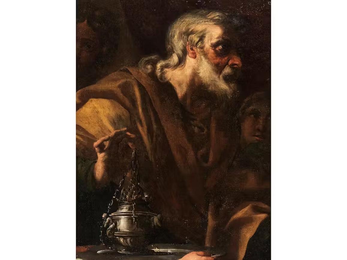 17th Century by Filippo Abbiati Solomon sacrificing to idols Oil on Canvas For Sale 2