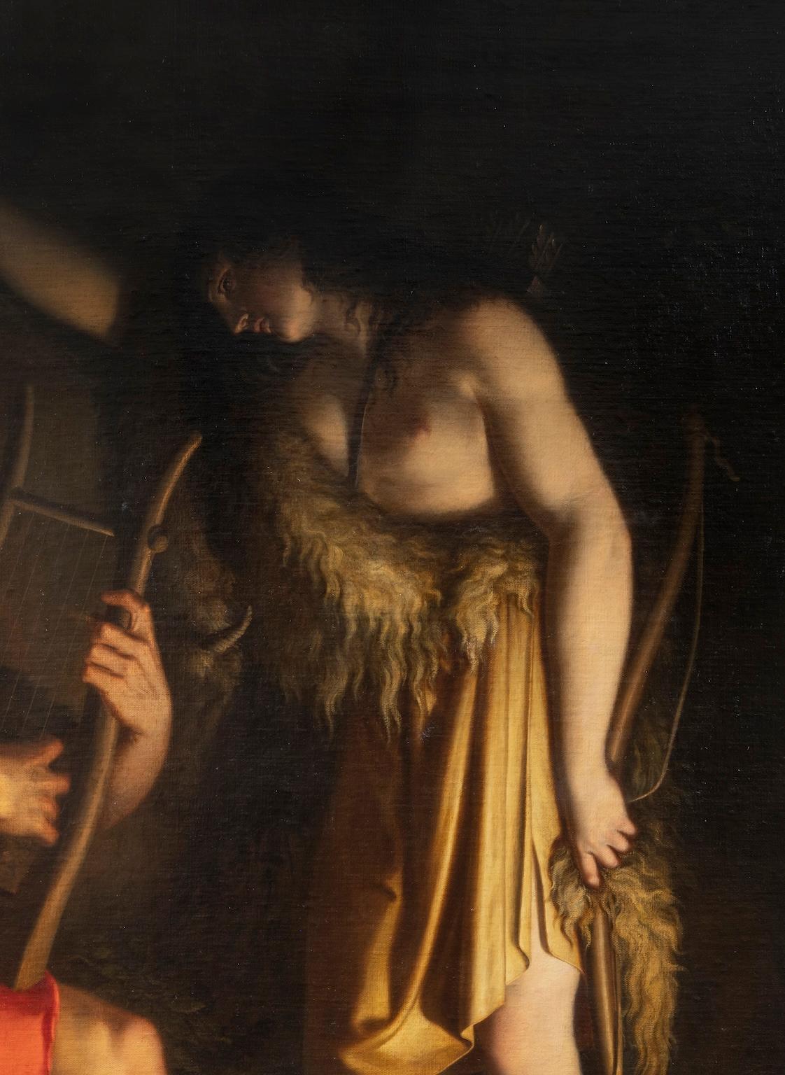 Dipinto figurativo mitologico del Romanticismo italiano del XIX secolo - Figurative Painting Black di Filippo Bellati