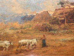 Figurative painting landscape animal realist naturalist Milan 19th century