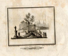 Dessin romain ancien - gravure originale de Filippo de Grado - 18ème siècle