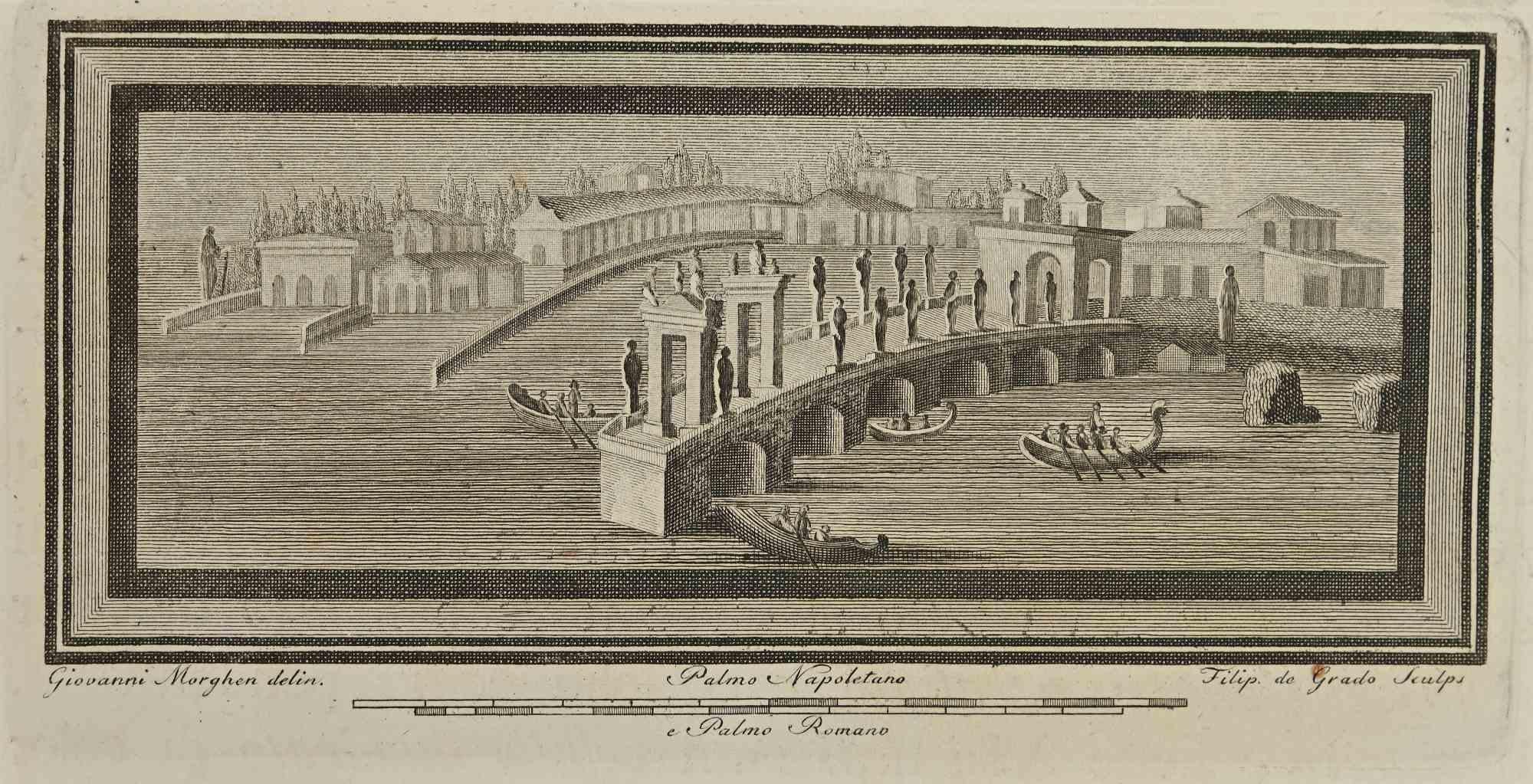 L'affresco romano antico "Le antichità di Ercolano esposte" è un'incisione realizzata da Filippo de Grado alla fine del XVIII secolo.

Firmato sul piatto

Buone condizioni.

L'incisione appartiene alla suite di stampe "Antiquities of Herculaneum