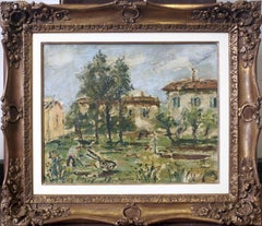 Peinture à l'huile sur toile de la campagne française par F. De Pisis, 1938