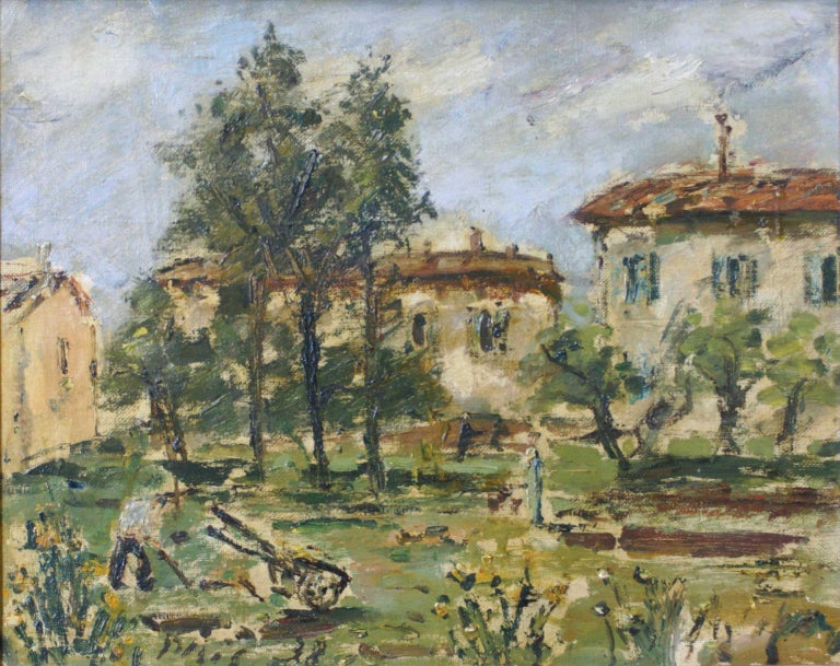 Filippo De Pisis French Countryside Oil On Canvas By F De